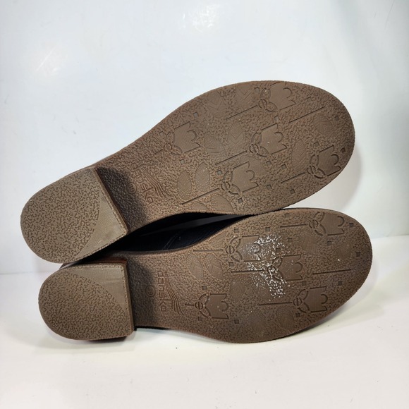 Dansko Becki Black Leather Ankle Boots Womens 39 EUR 8.5-9 US Wood Heel EUC - Picture 8 of 12